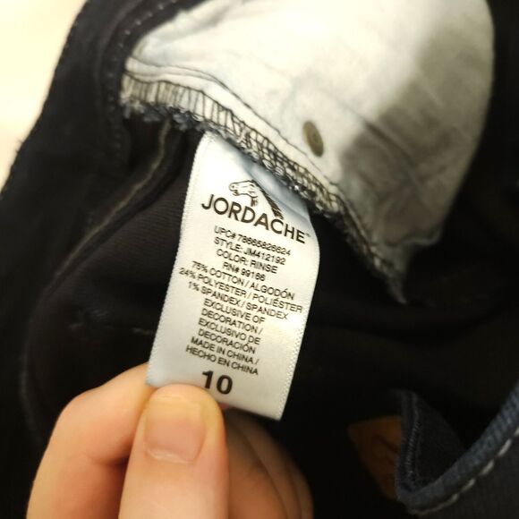 Jordache Womens 10 34x31 Navy Blue Bootcut Stretch Beaded Bedazzled Jeans - Picture 5 of 8